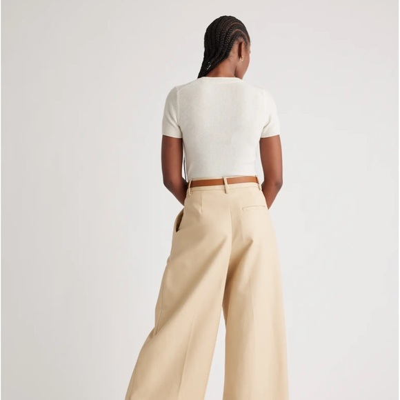 Quince Ivory Mongolian Cashmere Tee, small - Picture 4 of 7